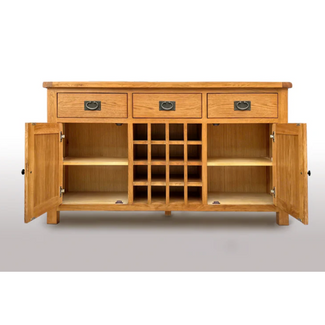 Richmond Oak Buffet Table with Wine Rack