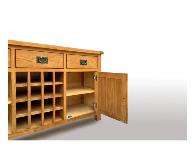 Richmond Oak Buffet Table with Wine Rack