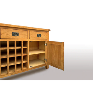 Richmond Oak Buffet Table with Wine Rack