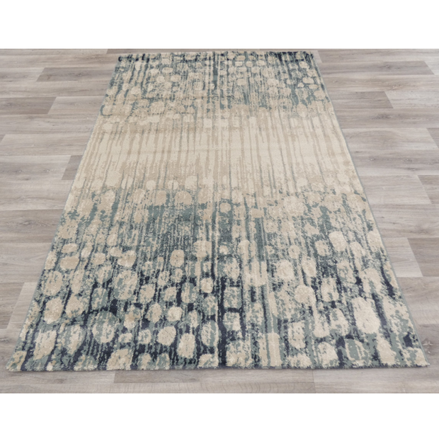 Modern Design Teal Blue & Beige Rug