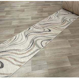 Swirl Abstract Style Neutral Colour Hallway Runner 80cm Wide x Cut To Order