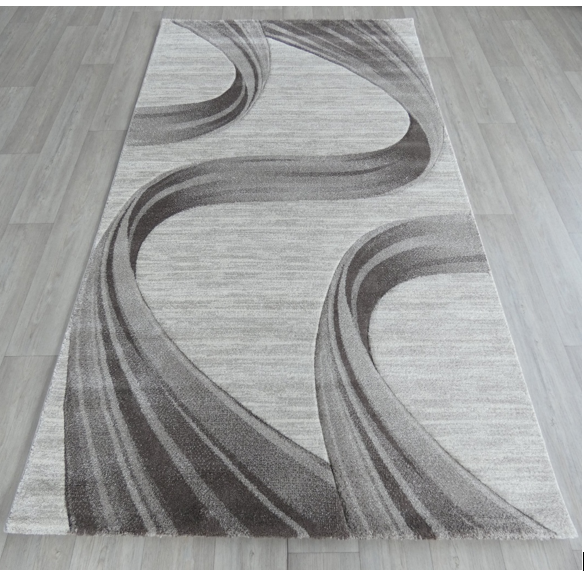 Swirl Abstract Style Aroha Rug in Beige