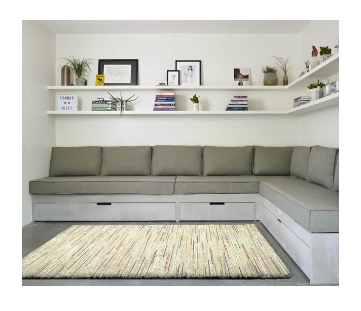 Thick Modern Beige Colour Shaggy Rug Size: 133 x 195cm