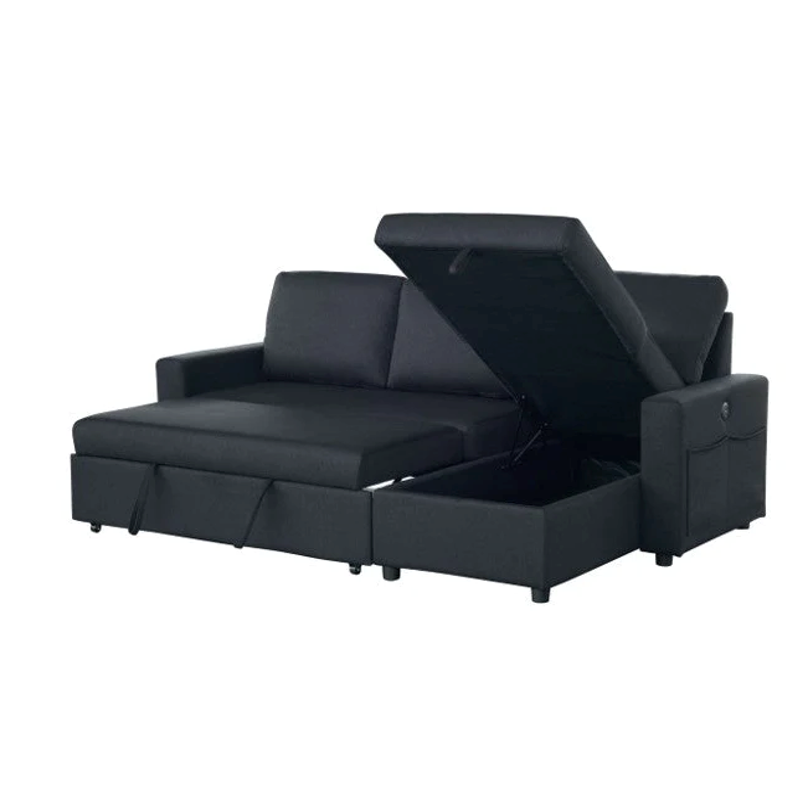 Rosa Sofa Bed with Chaise & Storage + USB