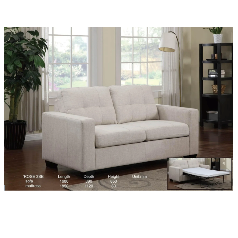 Rose 2 Seat Sofabed - Beige