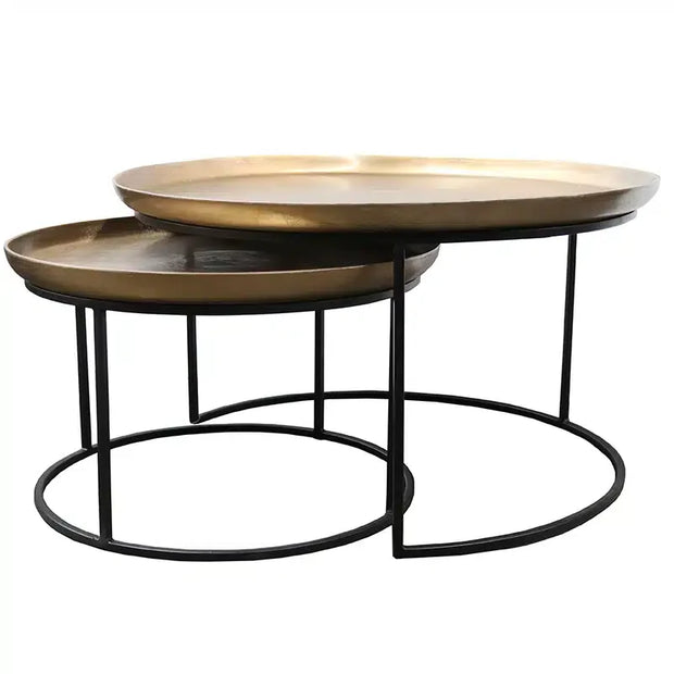 Calypso Coffee Tables Set of 2 – Antique Bras