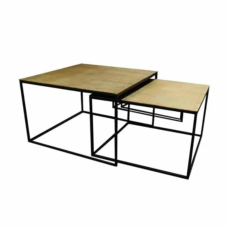 Tonto Coffee Tables Set of 2 – Antique Brass