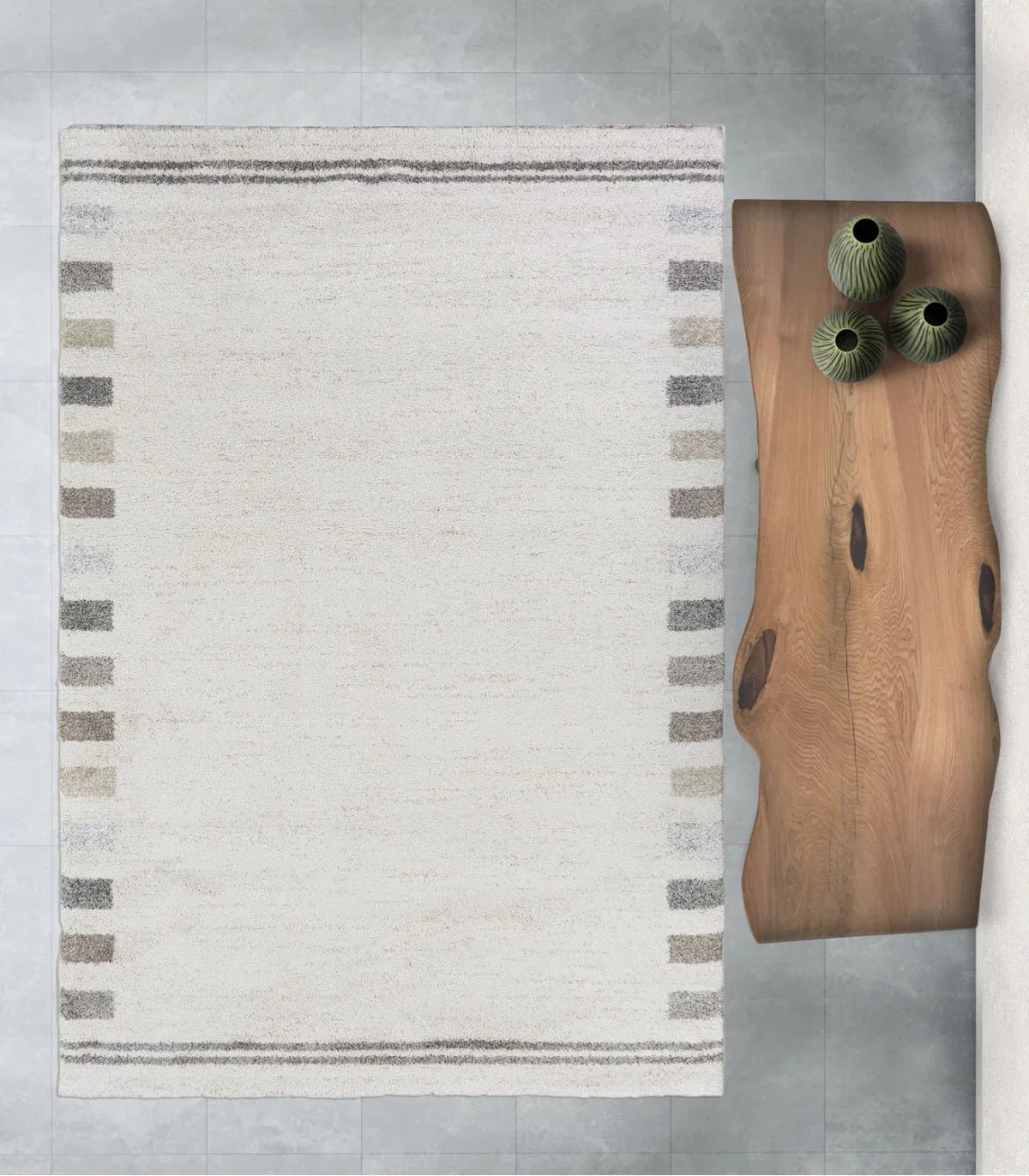 Border Design Mehari Shaggy Rugs