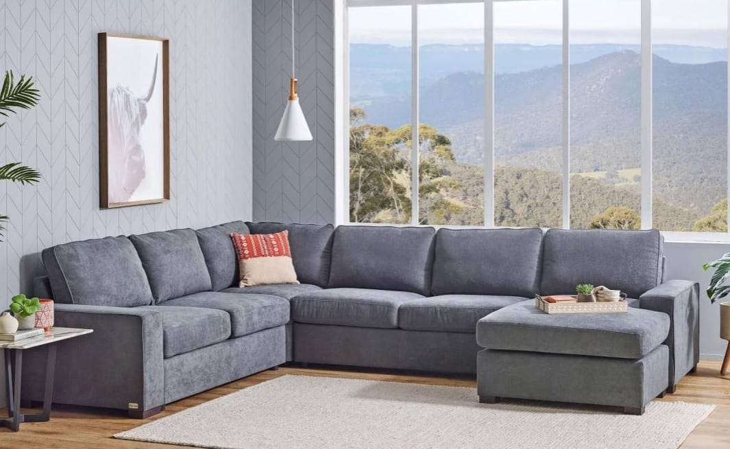 Bronson 6 Seater Modular Lounge Suite with Sofa Bed