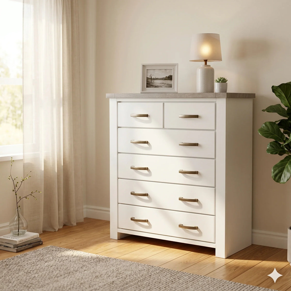 Acacia 6 Drawer Tallboy