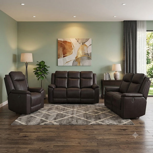 Glasgow Electric Reclining Lounge Suite - Charcoal