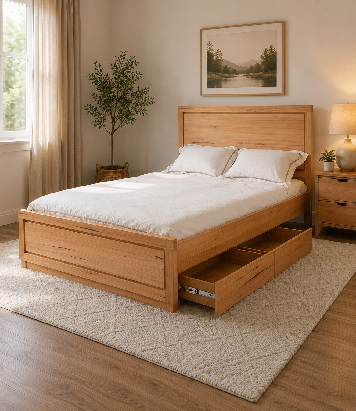 Della Queen Bedframe with Drawers