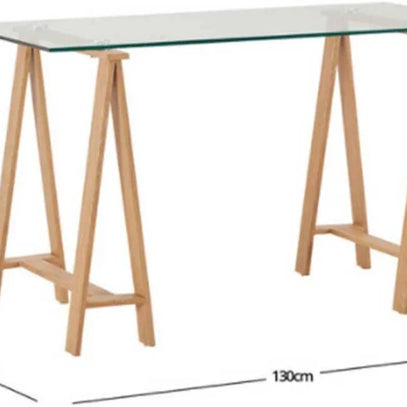 Glass Top Metal Base Desk