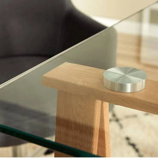 Glass Top Metal Base Desk