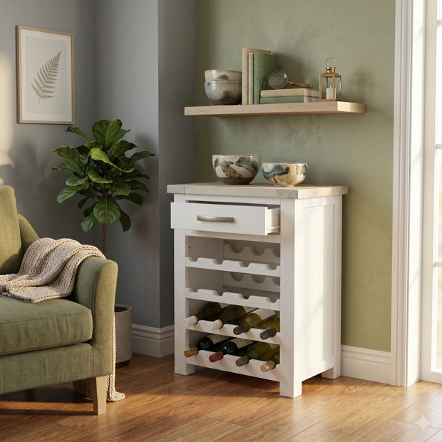 Acacia Solid Wood Wine Cabinet